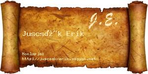 Juscsák Erik névjegykártya