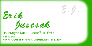 erik juscsak business card